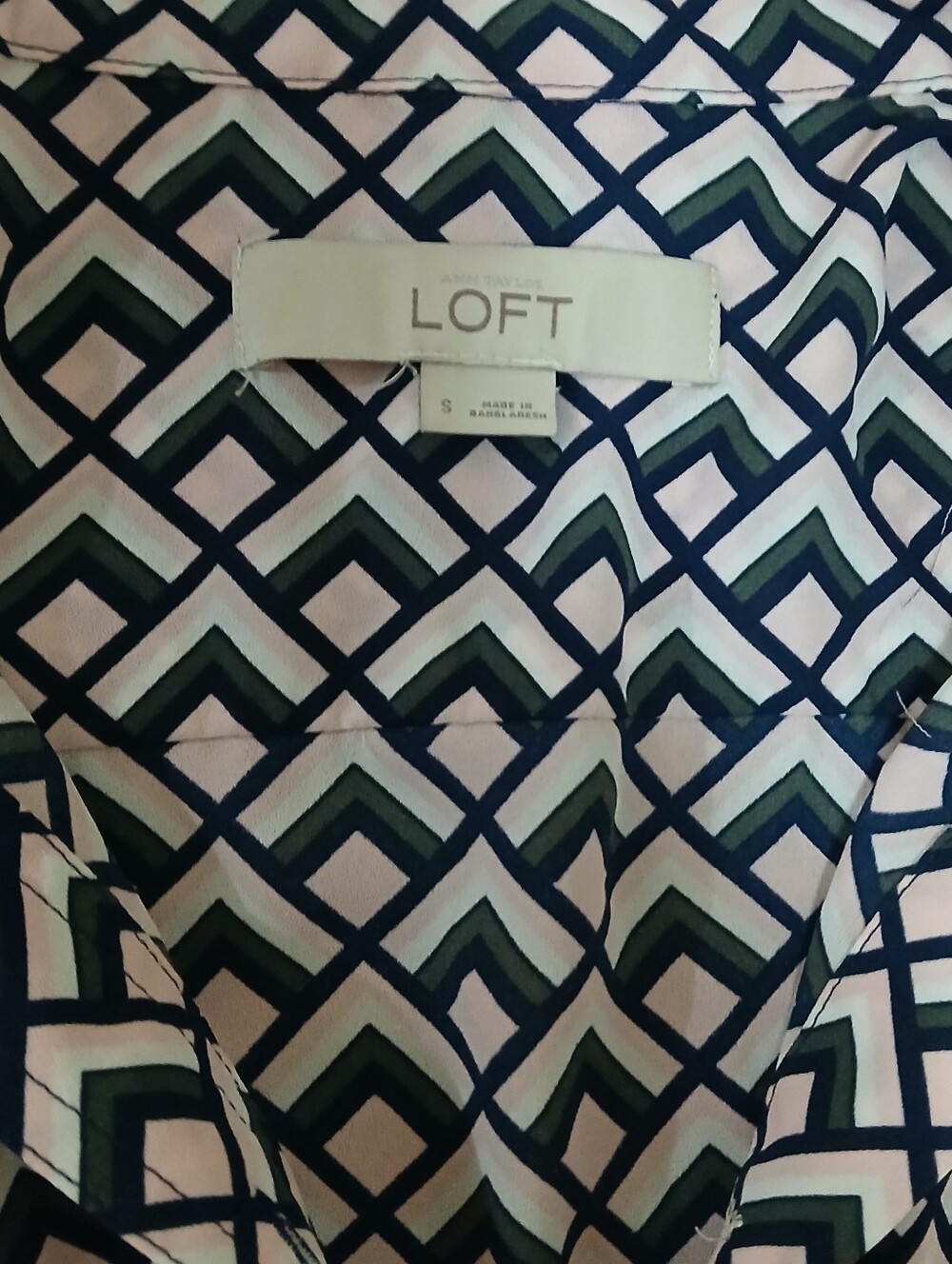 LOFT Geometric Button-Down Blouse - Picture 8 of 9